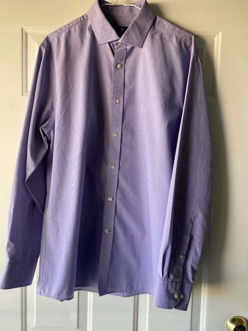 Ryan Seacrest Distinction Dress Shirt Size 16.5 34/35 Purple Non-Iron